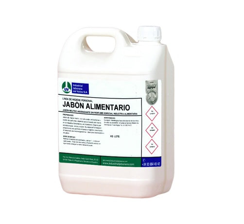 JABÓN ALIMENTARIO - Jabón neutro higienizante sin perfume. Especial industria alimentaria