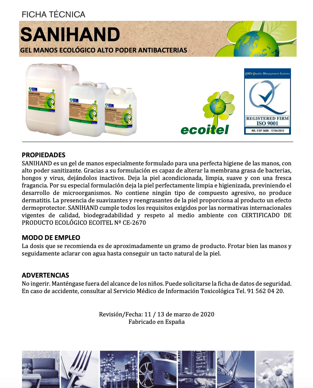 SANIHAND - Jabón de manos eliminador de bacterias