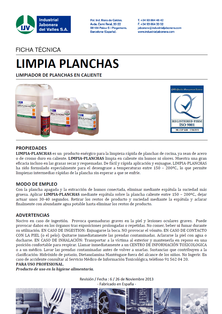 LIMPIA PLANCHAS - Limpiador de planchas en caliente 150-200ºC