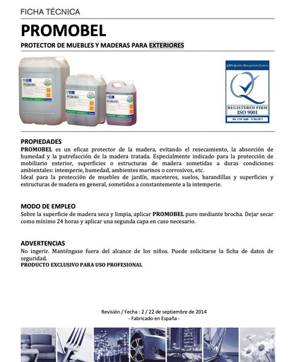 PROMOBEL - Protector para madera exterior y muebles